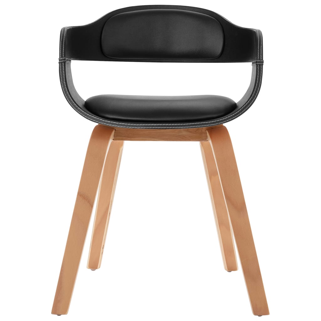 vidaXL Blagovaonska stolica crna od umjetne kože i savijenog drva