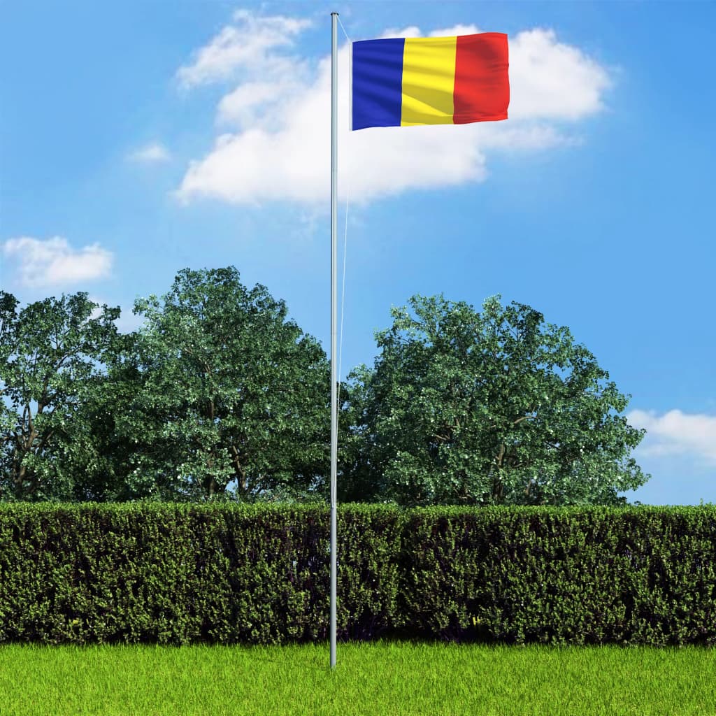 vidaXL Rumunjska zastava s aluminijskim stupom 6,2 m