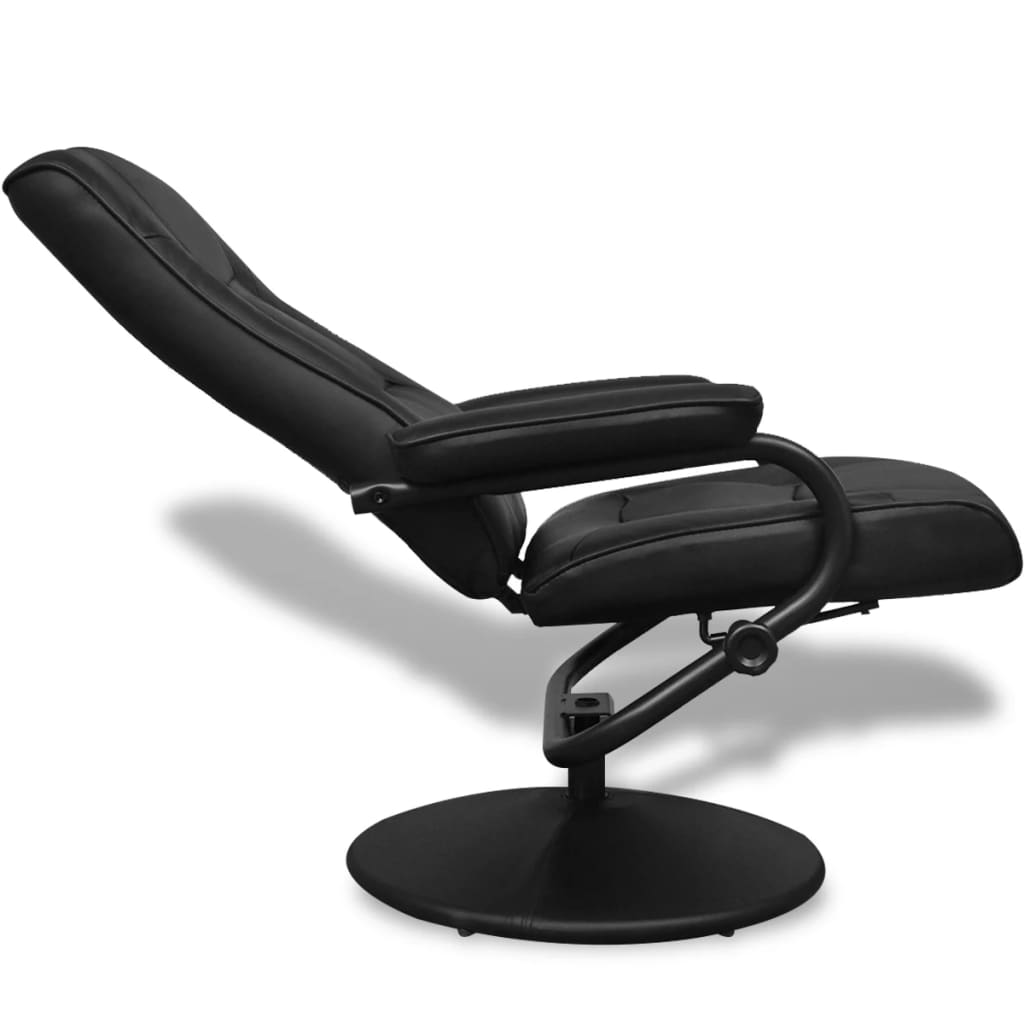 vidaXL TV fotelja s osloncem za noge crna od umjetne kože