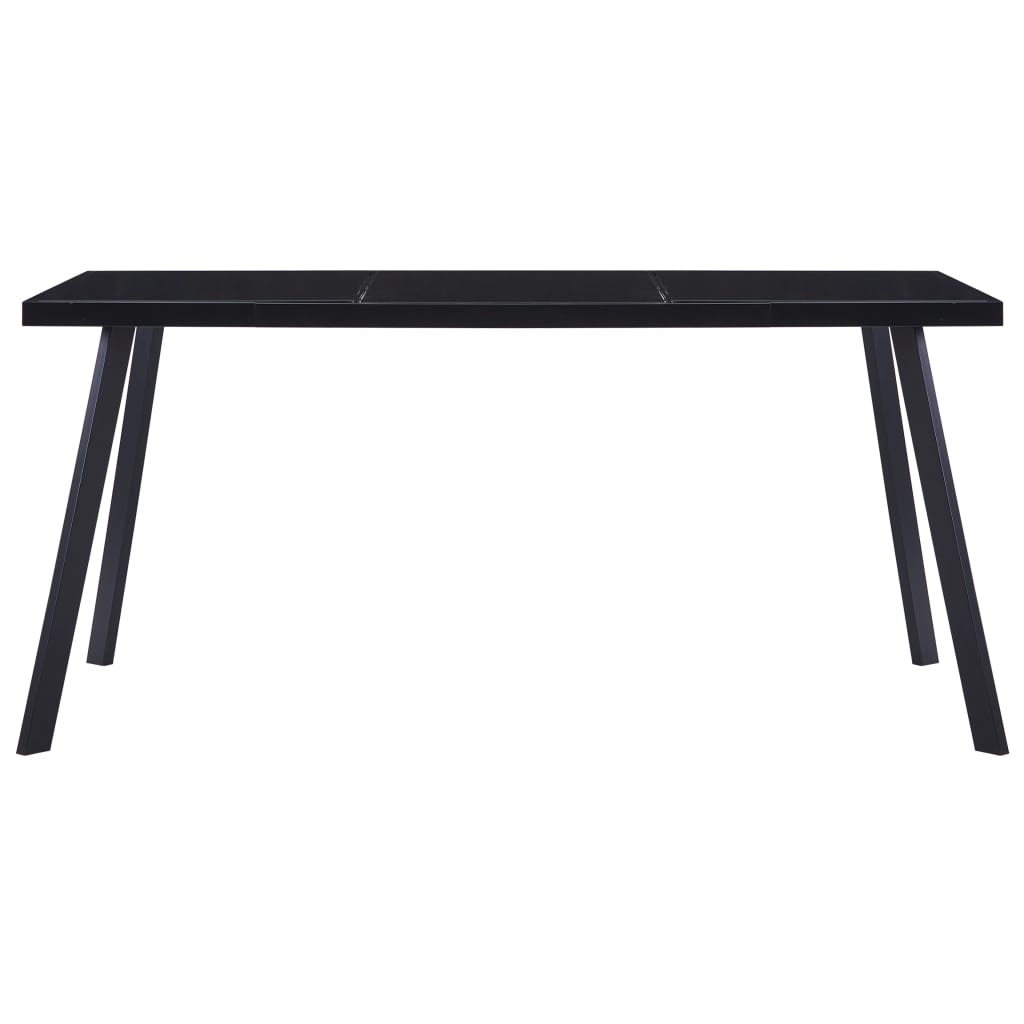 vidaXL Blagovaonski stol crni 180 x 90 x 75 cm od kaljenog stakla