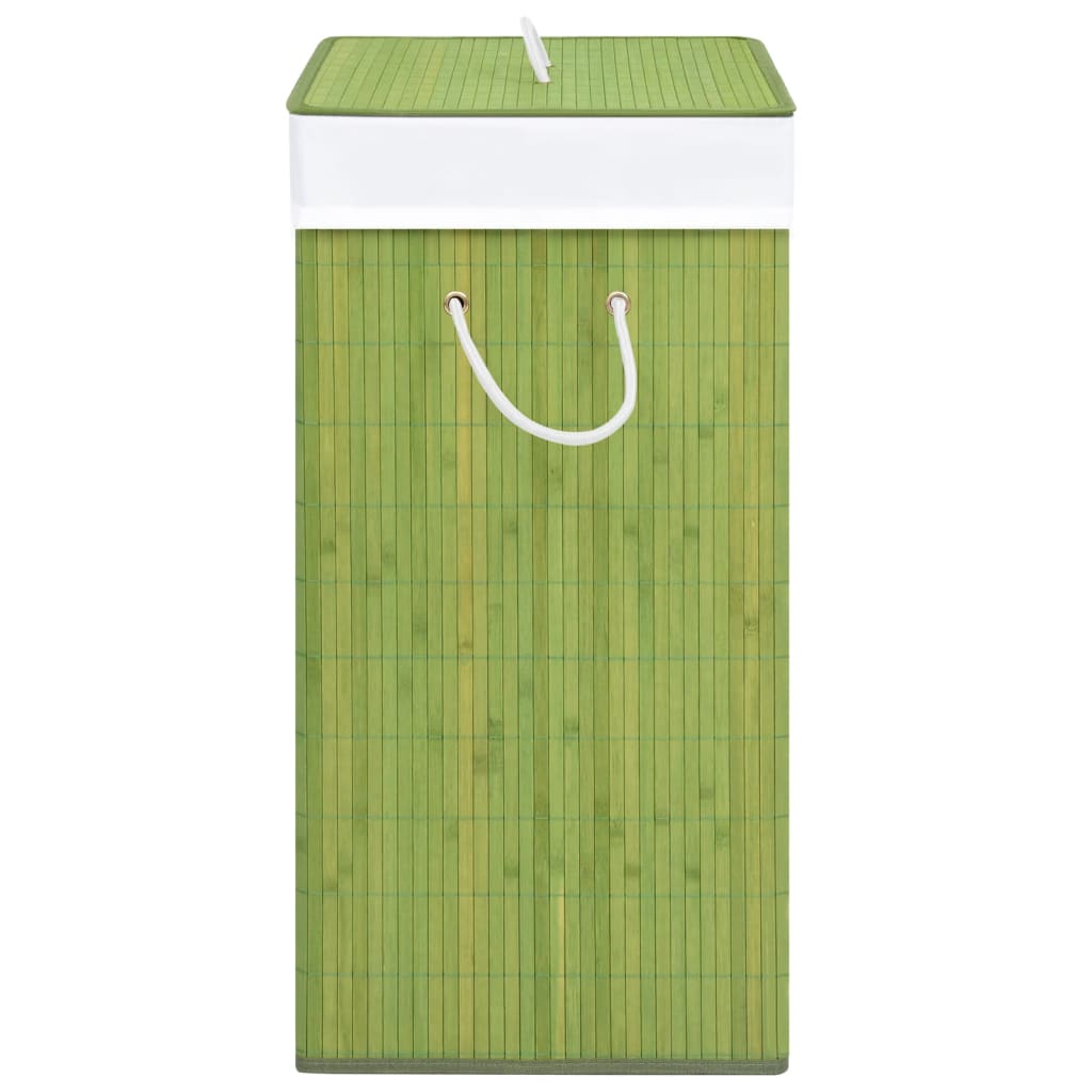 vidaXL Košara za rublje od bambusa s jednim odjeljkom zelena 83 L