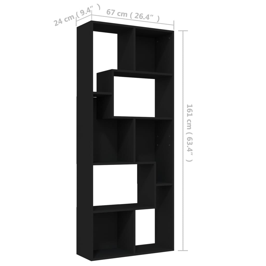vidaXL Ormarić za knjige crni 67 x 24 x 161 cm od konstruiranog drva