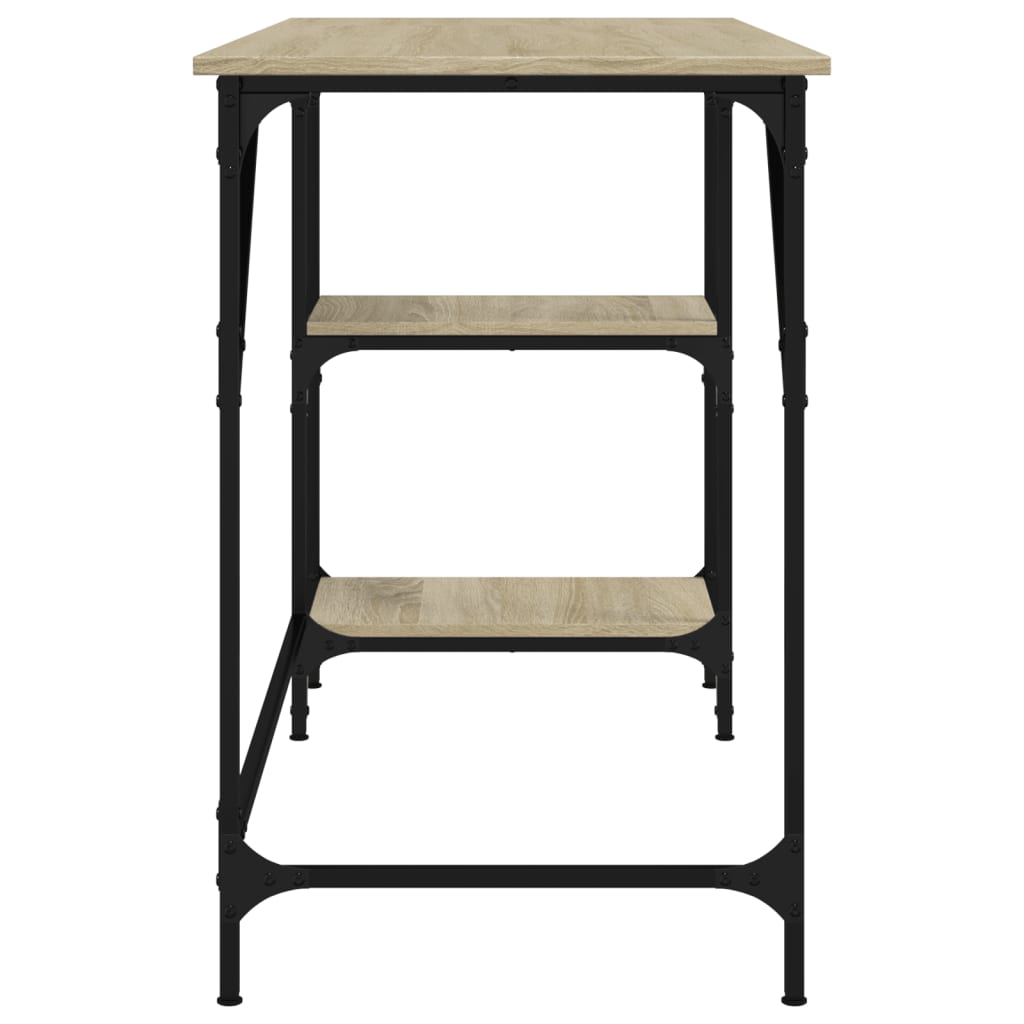 vidaXL Radni stol boja hrasta 120x50x75 cm metal i konstruirano drvo