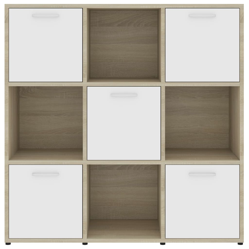 vidaXL Ormarić za knjige bijeli i boja hrasta 90 x 30 x 90 cm drveni