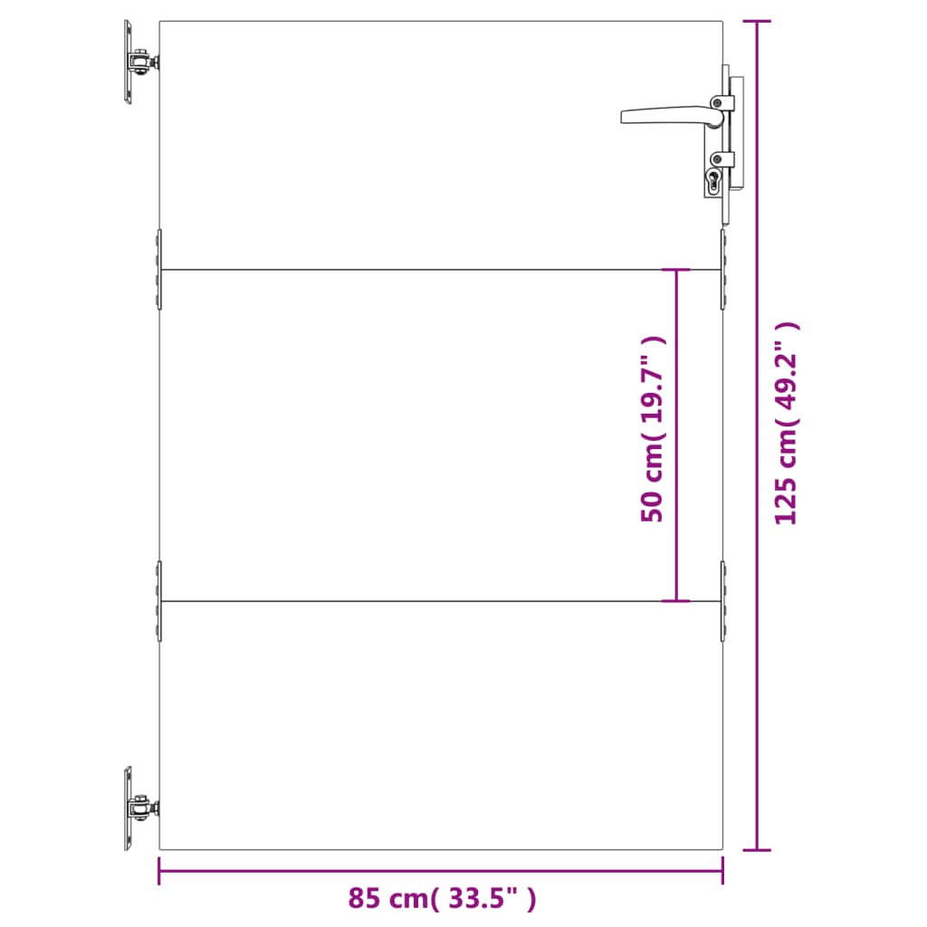 vidaXL Vrtna vrata 85 x 125 cm od čelika COR-TEN