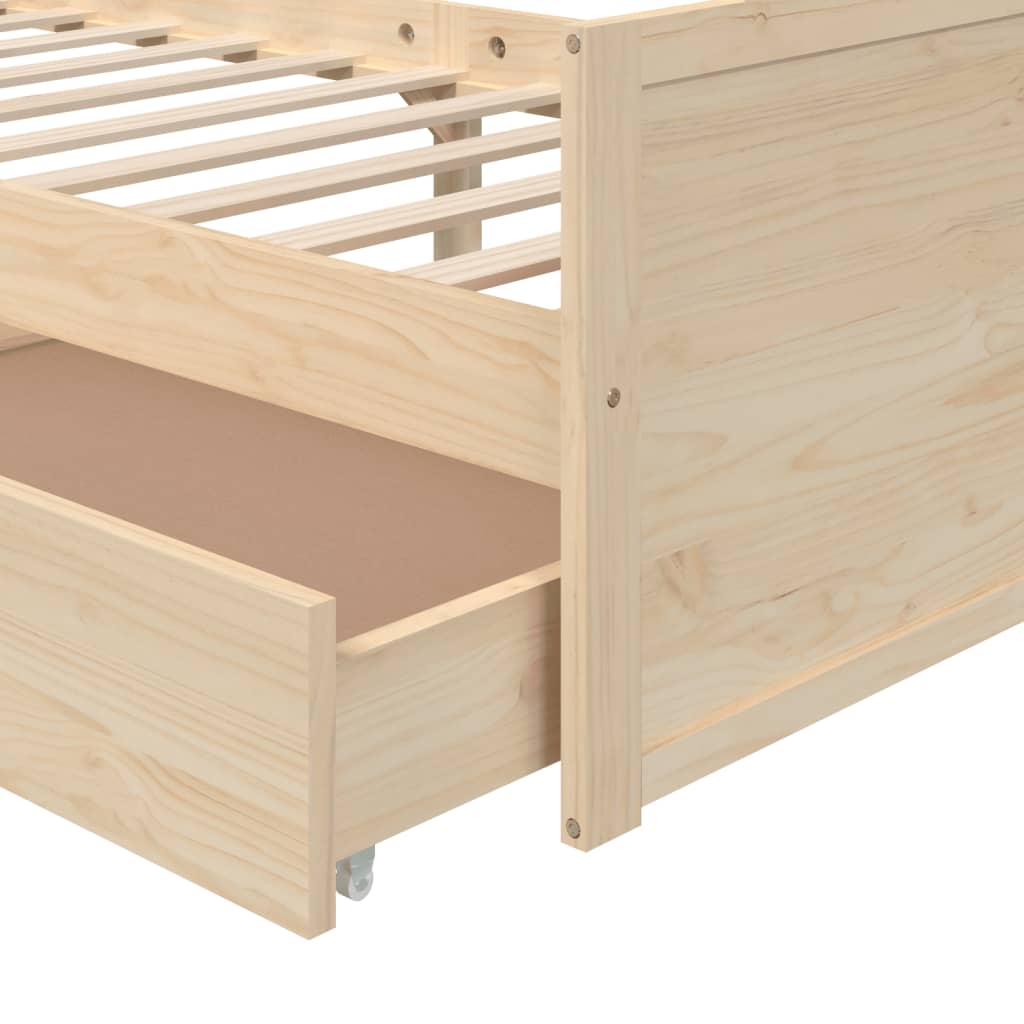 vidaXL Okvir za krevet sa ladicama od masivne borovine 90 x 200 cm