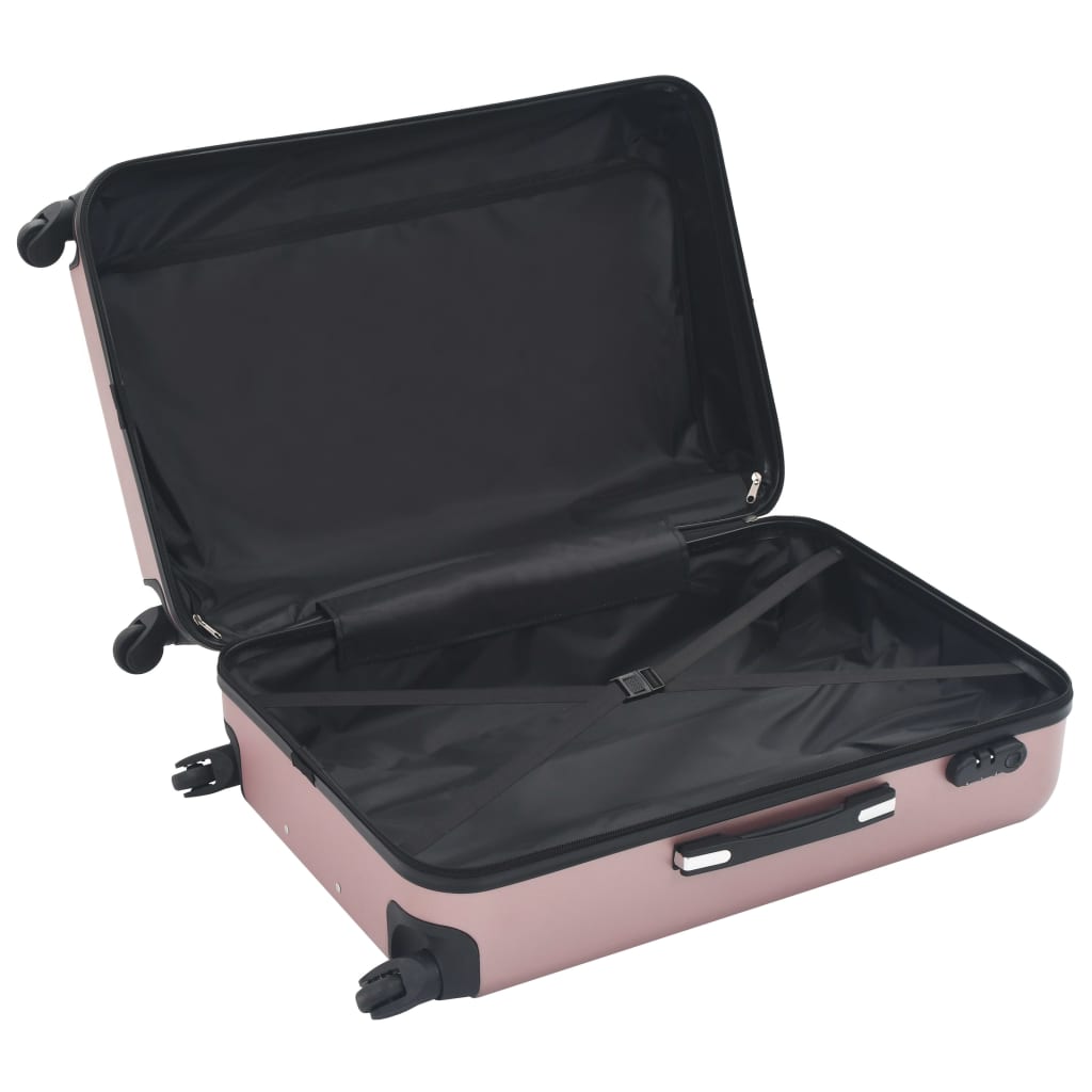 vidaXL 3-dijelni set čvrstih kovčega ružičasto-zlatni ABS