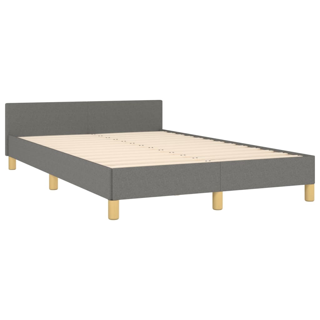 vidaXL Okvir za krevet s uzglavljem tamnosivi 120x200 cm od tkanine