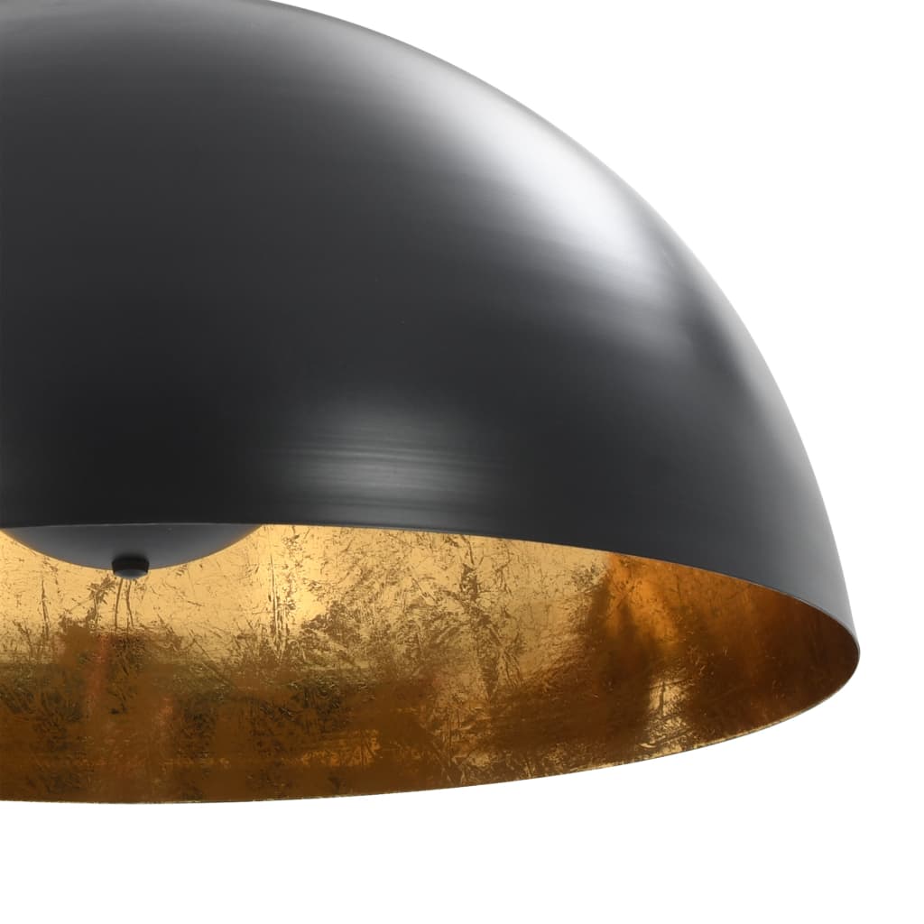vidaXL Stropne svjetiljke 2 kom crno-zlatne polukuglaste 50 cm E27