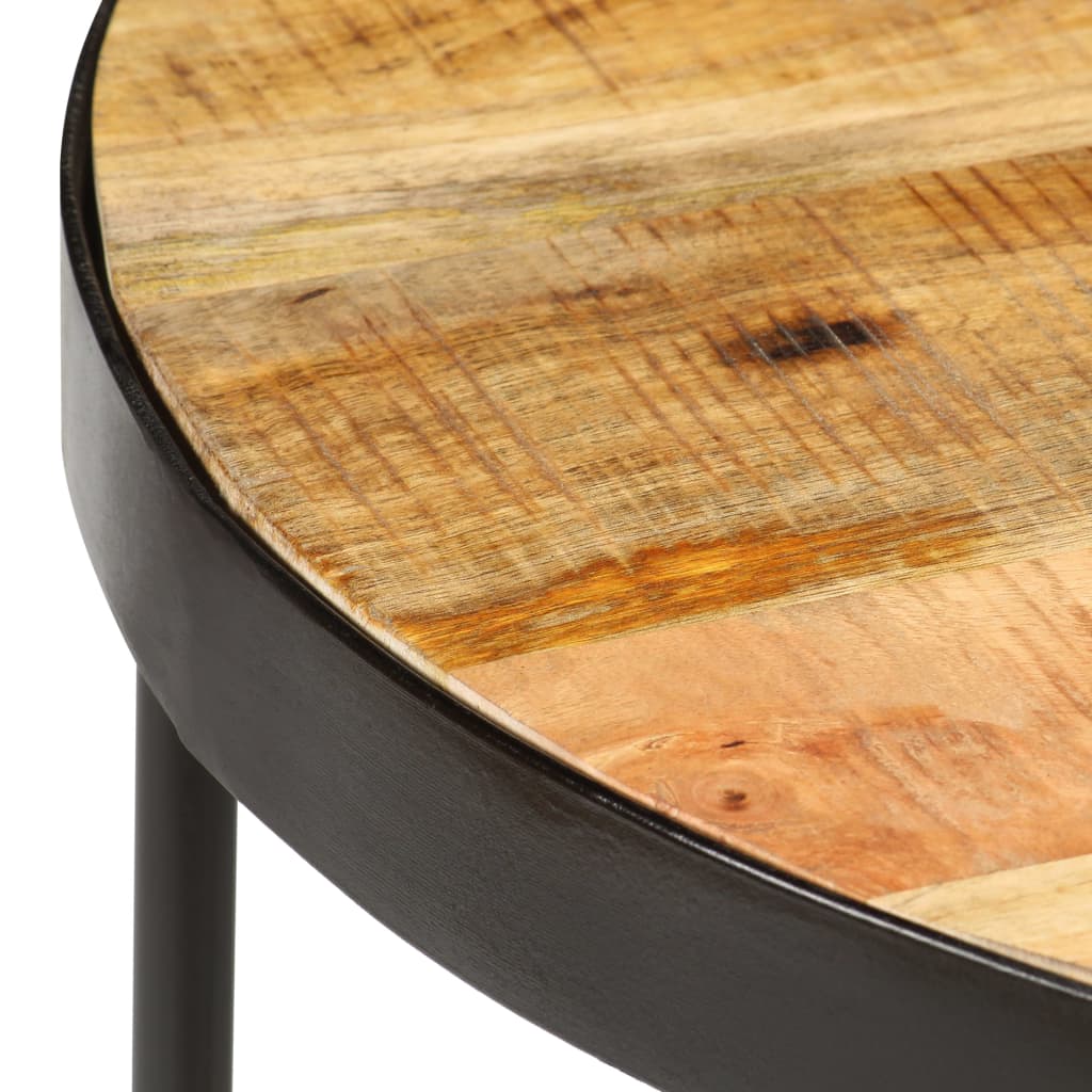 vidaXL Stolić za kavu od grubog drva manga i čelika ovalni 100 cm