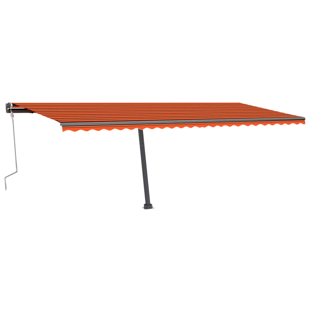 vidaXL Tenda na ručno uvlačenje LED 600 x 300 cm narančasto-smeđa