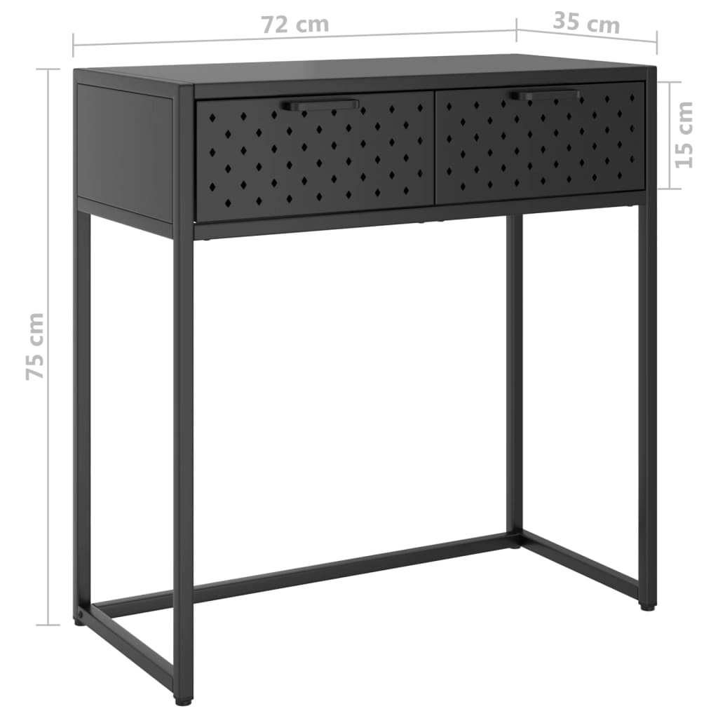 vidaXL Konzolni stol antracit 72 x 35 x 75 cm čelični