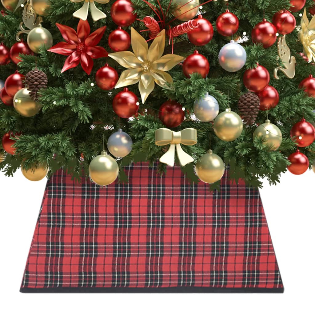 vidaXL Podloga za božićno drvce crveno-crna 48 x 48 x 25 cm