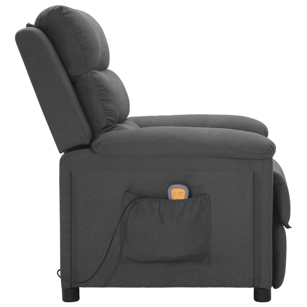 vidaXL Masažna fotelja od tkanine tamnosiva