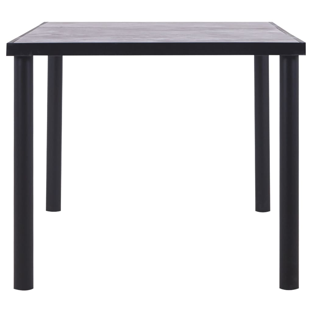 vidaXL Blagovaonski stol crni i siva boja betona 180 x 90 x 75 cm MDF