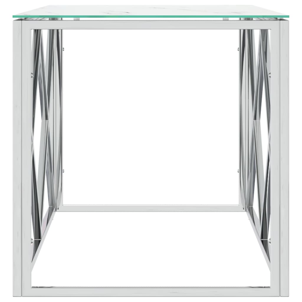 vidaXL Stolić za kavu 110 x 45 x 45 cm od nehrđajućeg čelika i stakla