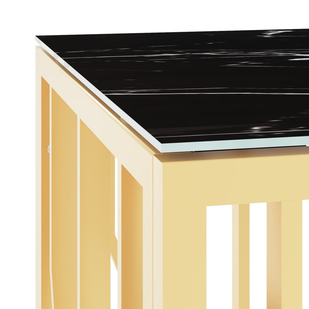 vidaXL Stolić za kavu zlatni 110x45x45 cm nehrđajući čelik i staklo