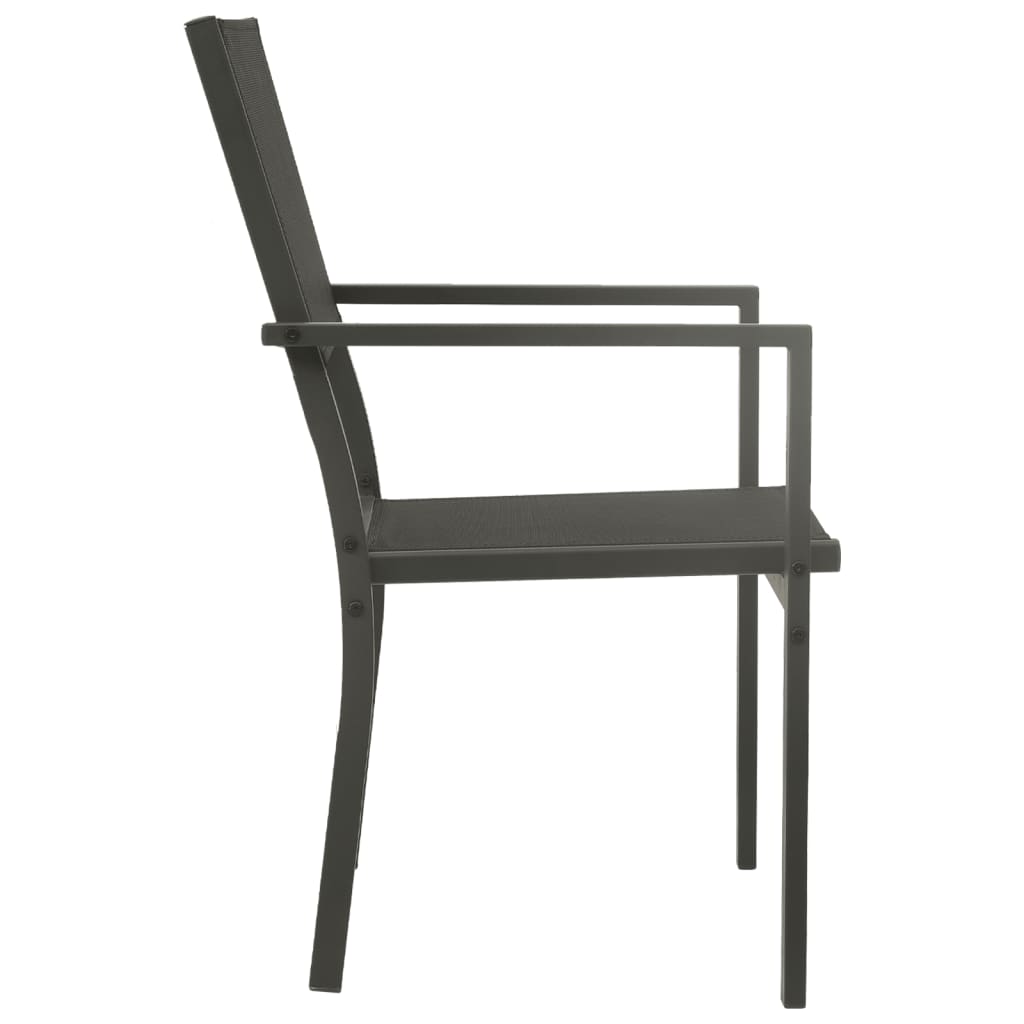 vidaXL Vrtne stolice 4 kom od tekstilena i čelika crne i antracit