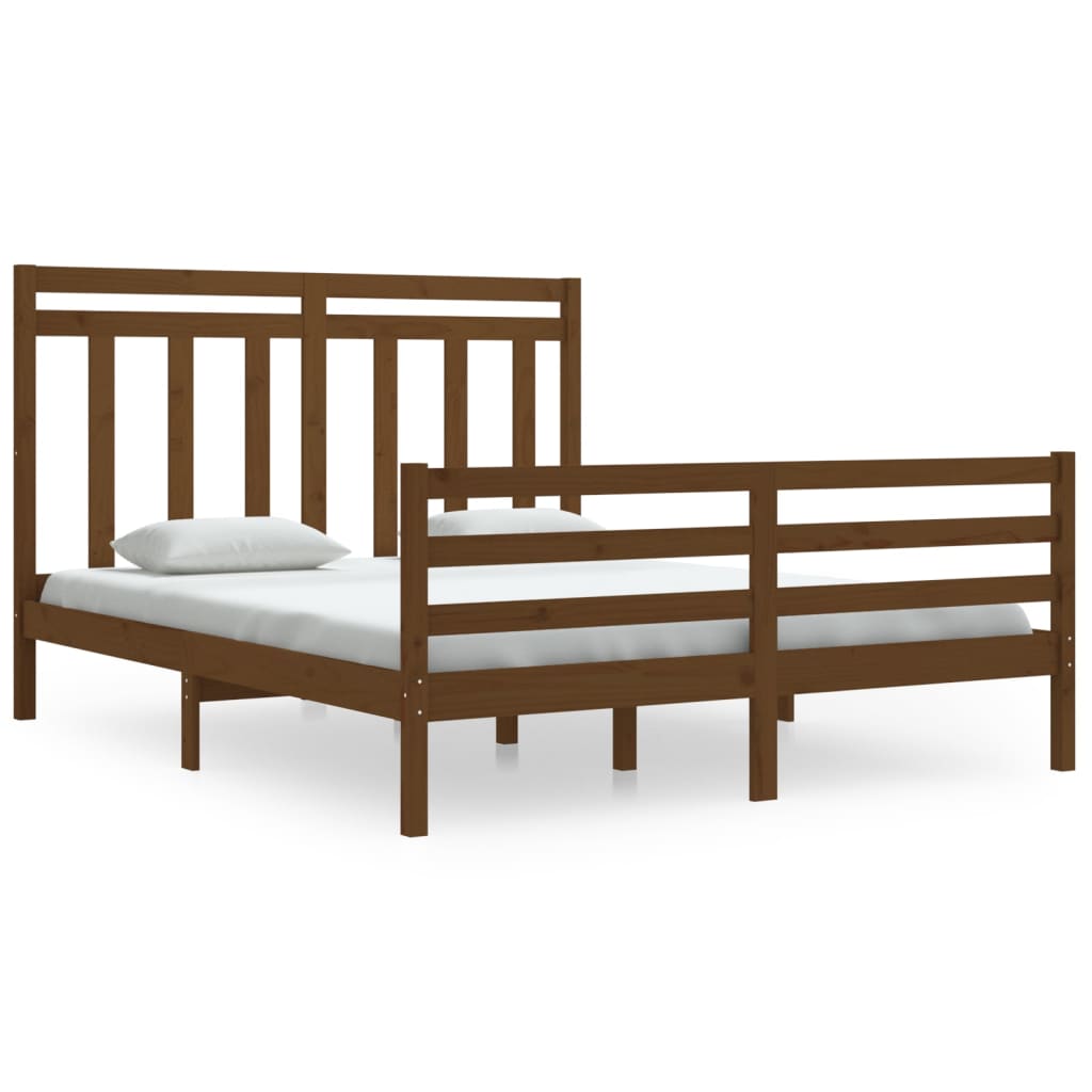 vidaXL Okvir za krevet od masivnog drva smeđa boja meda 160 x 200 cm