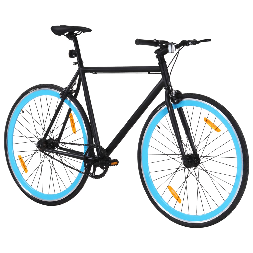 vidaXL Bicikl s fiksnim zupčanikom crno-plavi 700c 59 cm
