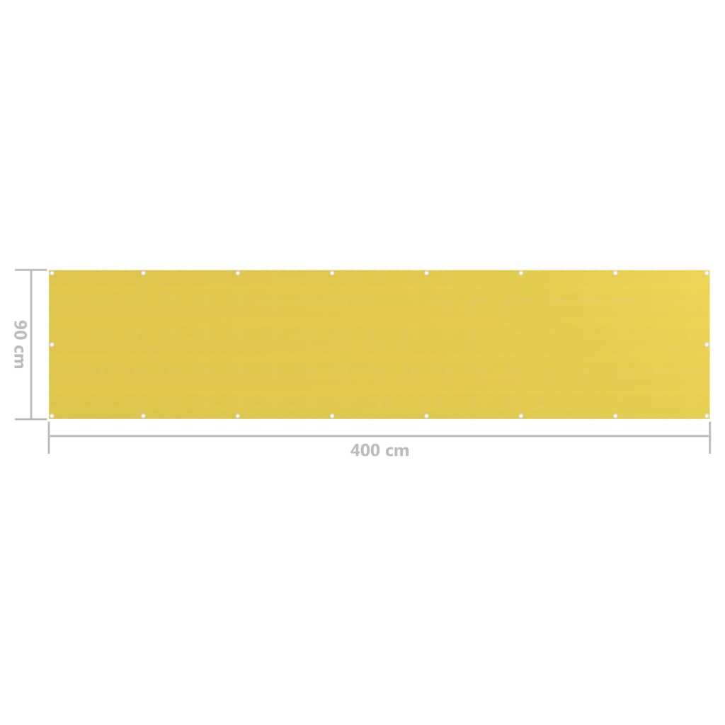 vidaXL Balkonski zastor žuti 90 x 400 cm HDPE