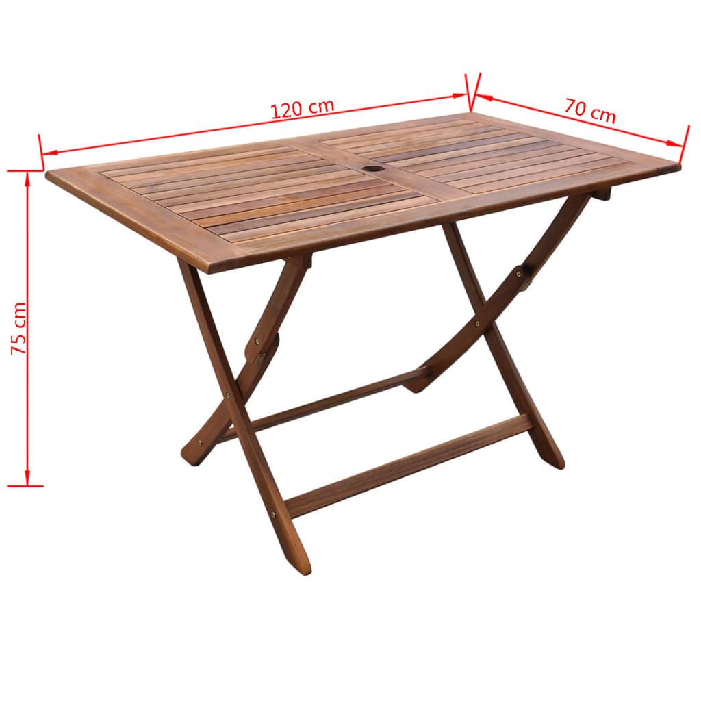 vidaXL Vrtni stol od masivnog bagremovog drva 120 x 70 x 75 cm