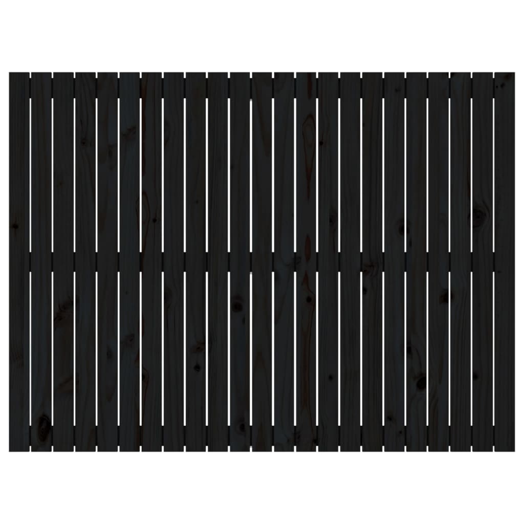 vidaXL Zidno uzglavlje crni 146,5x3x110 cm od masivne borovine