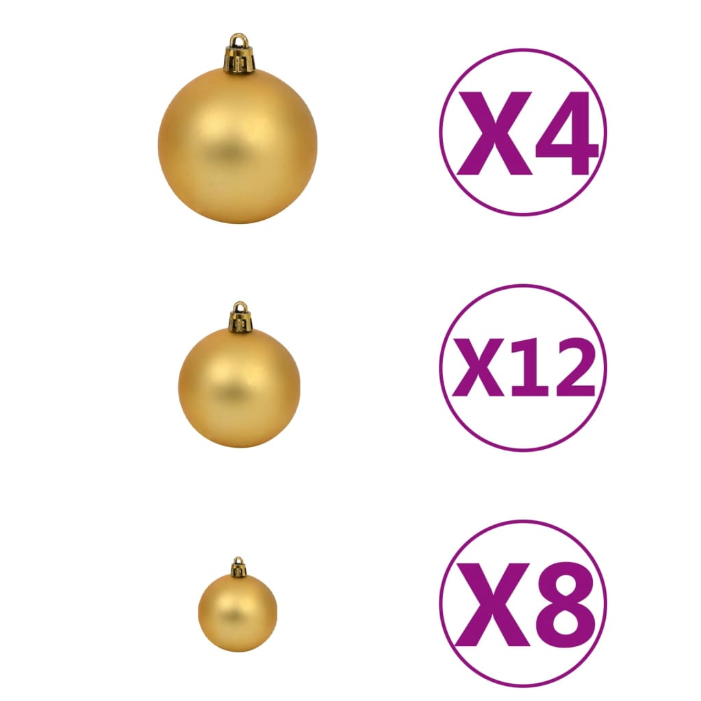 vidaXL Set božićnih kuglica 100 komada 3/4/6 cm smeđi/brončani/zlatni