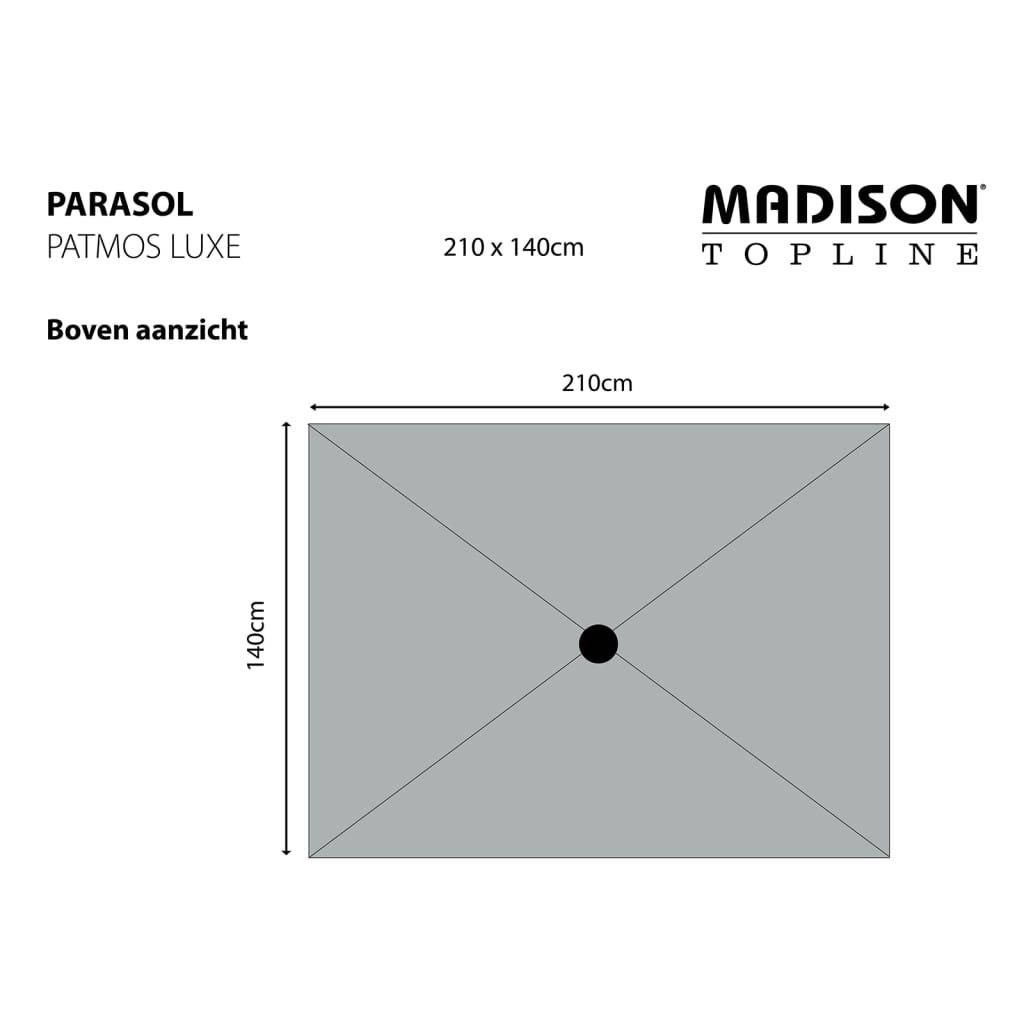 Madison suncobran Patmos Luxe pravokutni 210 x 140 cm svjetlosmeđi