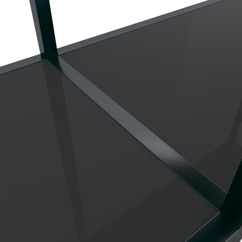 vidaXL Konzolni stol crni 220 x 35 x 75,5 cm od kaljenog stakla