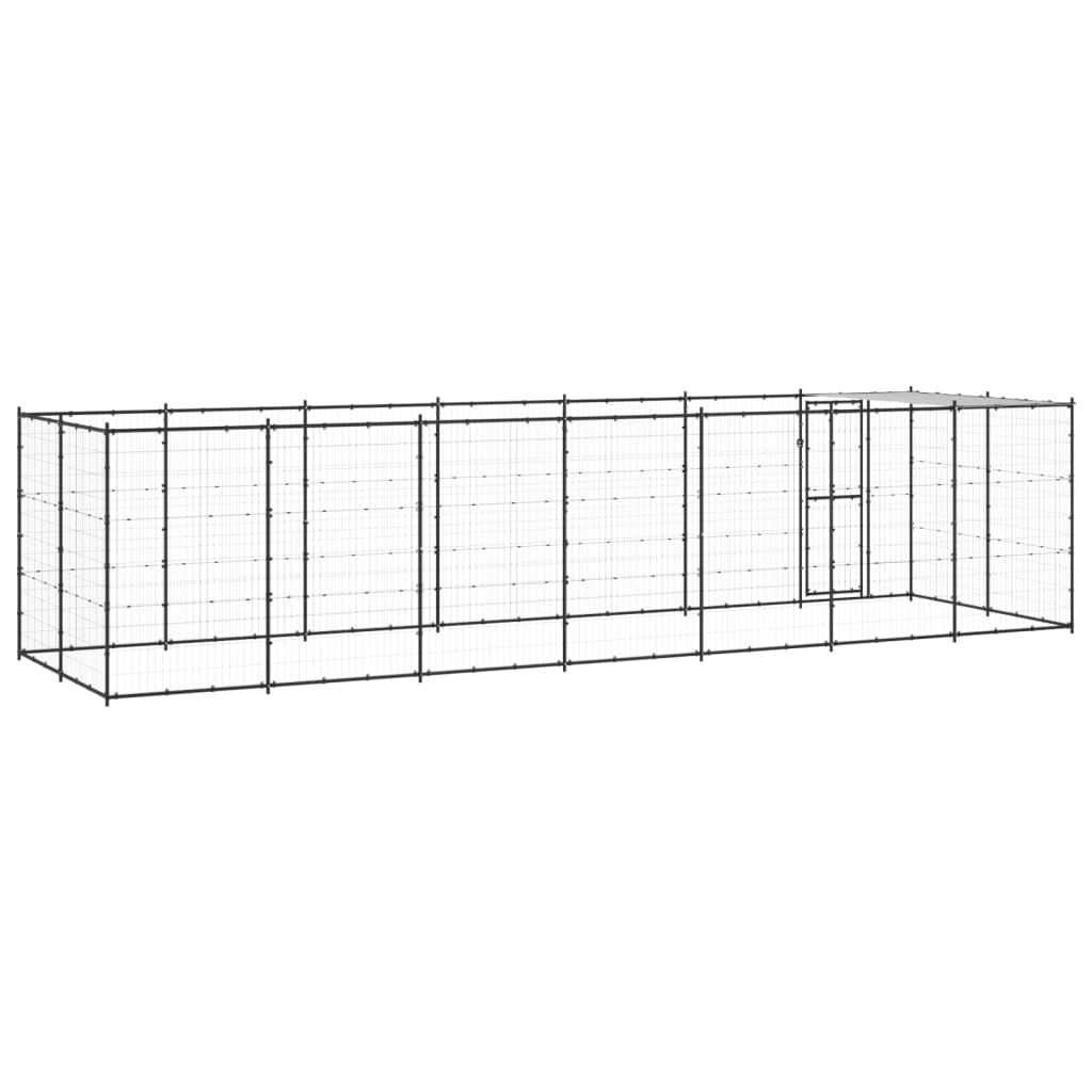 vidaXL Vanjski kavez za pse s krovom čelični 16,94 m²