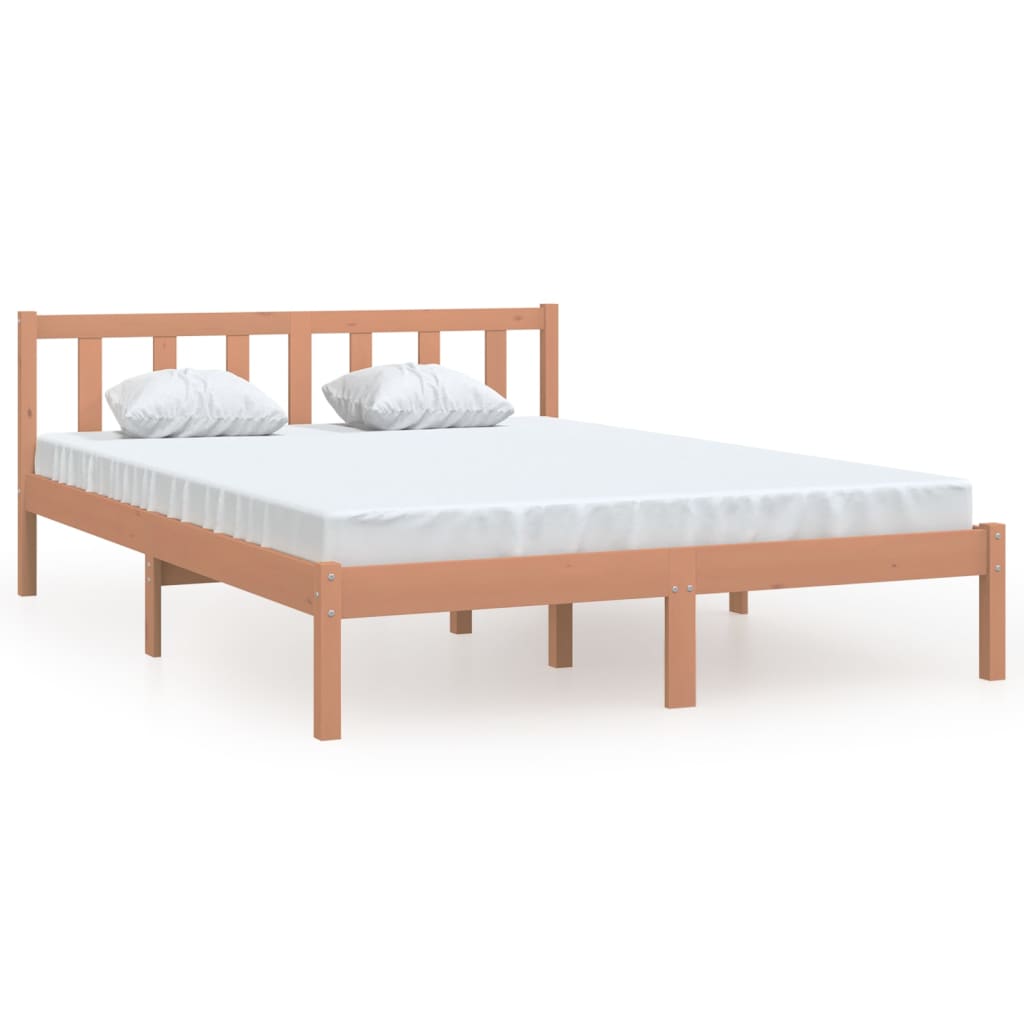 vidaXL Okvir za krevet od masivne borovine boja meda 140 x 200 cm