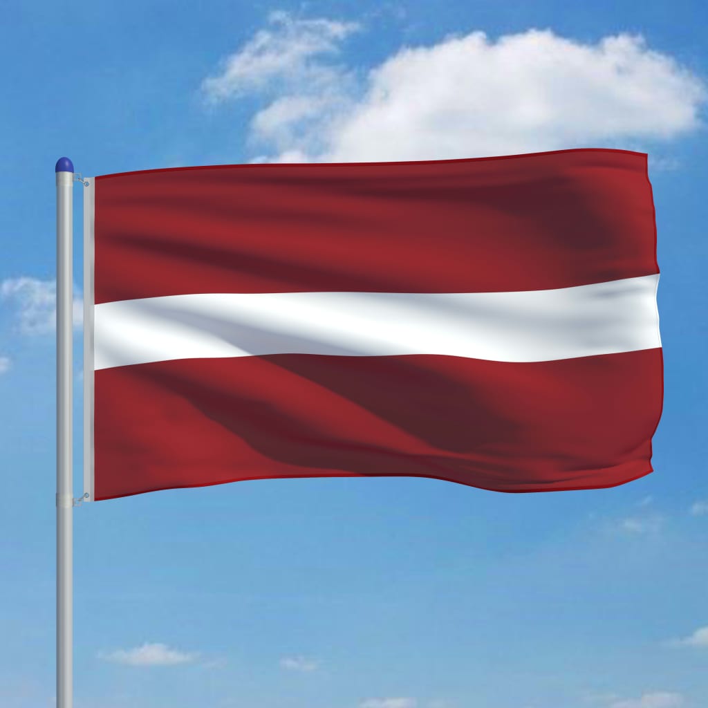vidaXL Latvijska zastava s aluminijskim stupom 6 m
