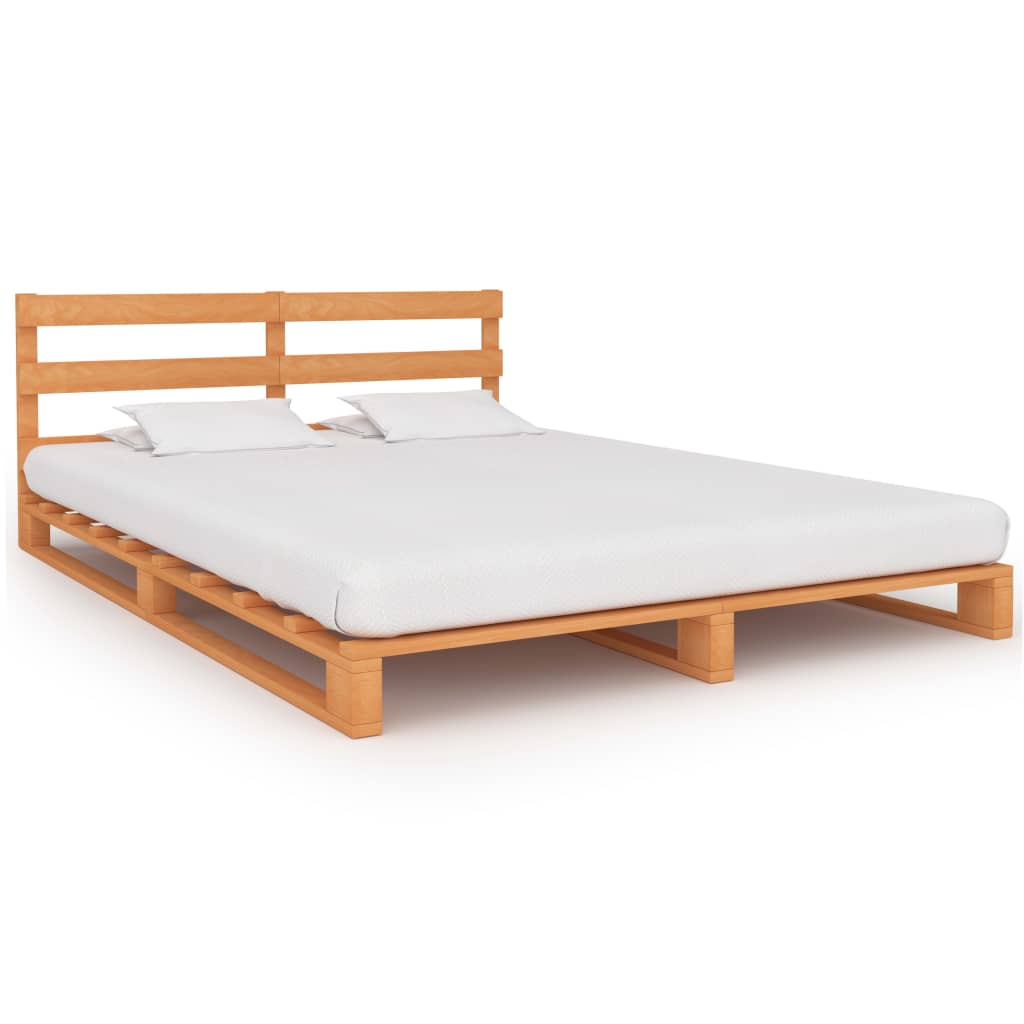 vidaXL Okvir za krevet od paleta od masivne borovine smeđi 120x200 cm