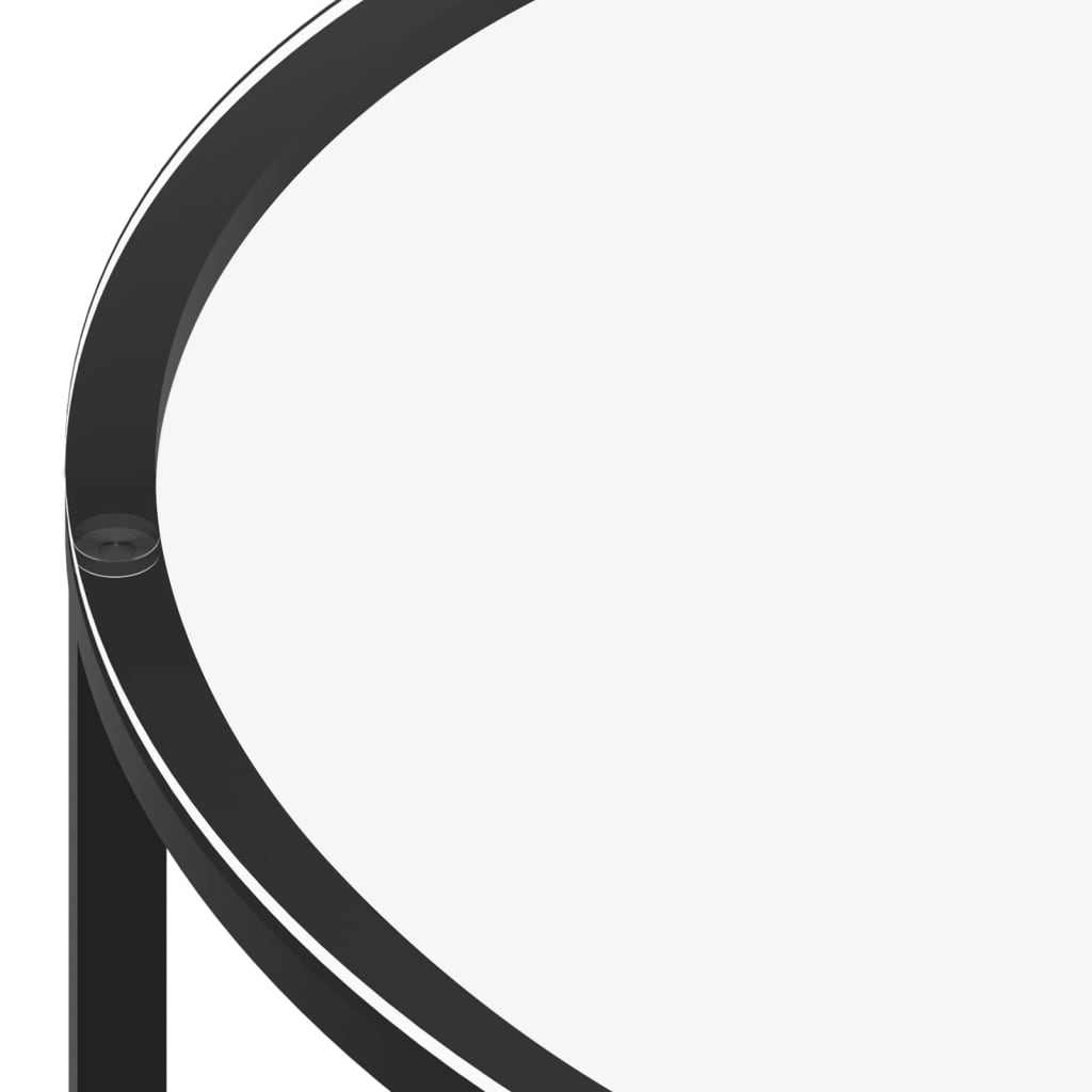 vidaXL Stolić za čaj crni i prozirni 70 cm od kaljenog stakla