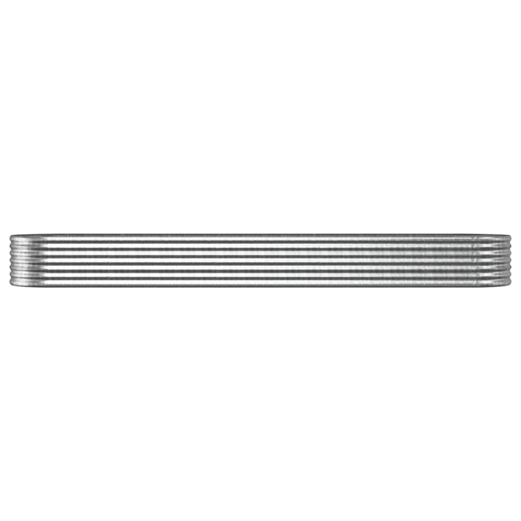 vidaXL Povišena vrtna gredica od čelika 368x80x36 cm srebrna