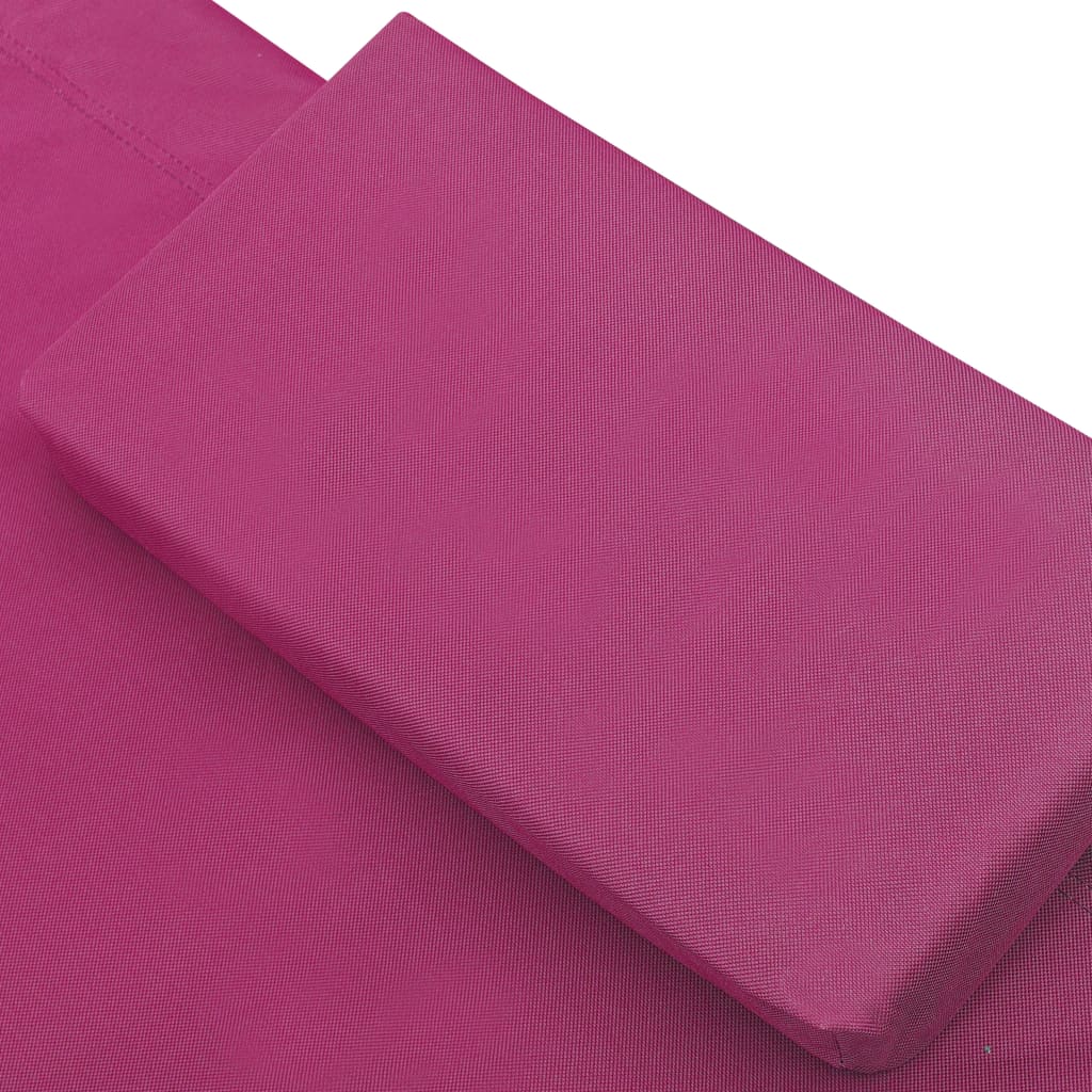 vidaXL Vrtni ležaj od tkanine ružičasti