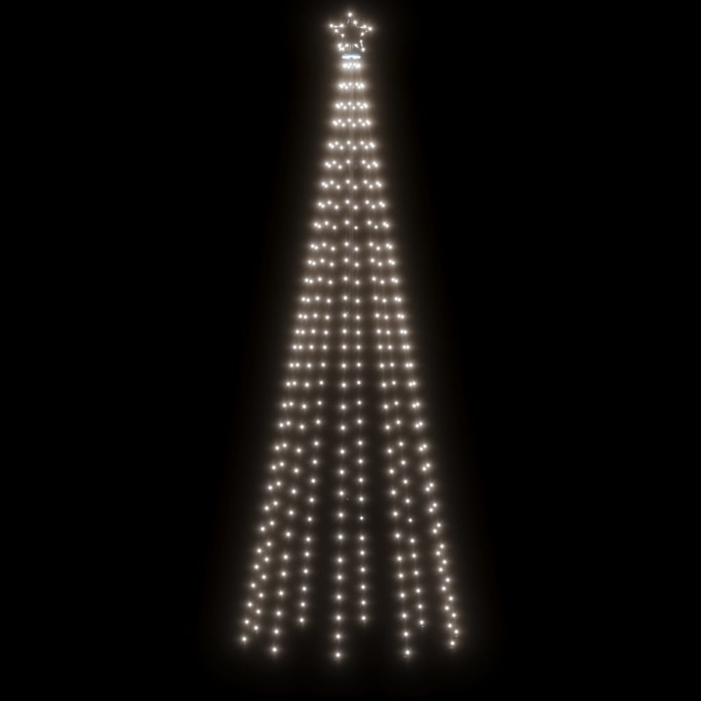 vidaXL Stožasto božićno drvce hladno bijelo 310 LED žarulja 100x300 cm