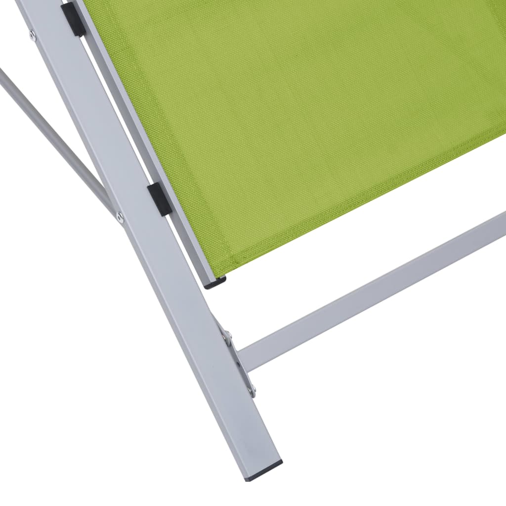 vidaXL Ležaljka za sunčanje od tekstilena i aluminija zelena