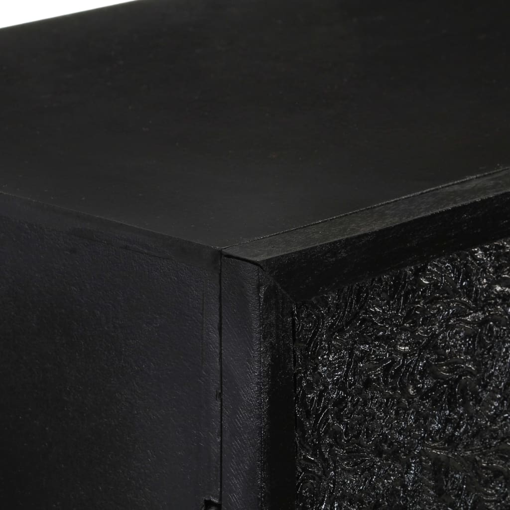 vidaXL Komoda crna 60 x 30 x 120 cm od masivnog drva bagrema i manga