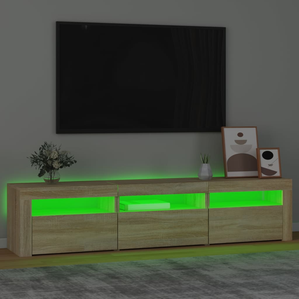 vidaXL TV ormarić s LED svjetlima boja hrasta sonome 180 x 35 x 40 cm