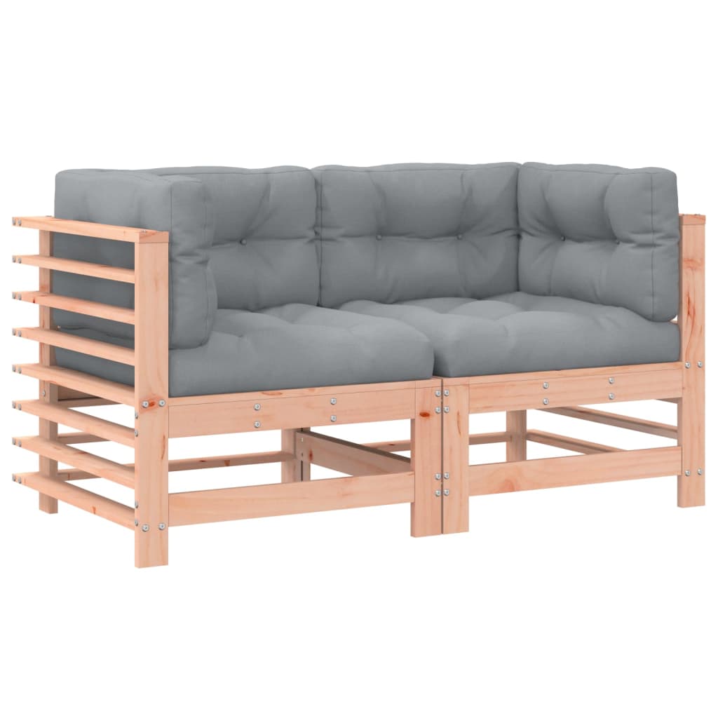 vidaXL Kutne sofe s jastucima 2 kom od masivnog drva duglazije