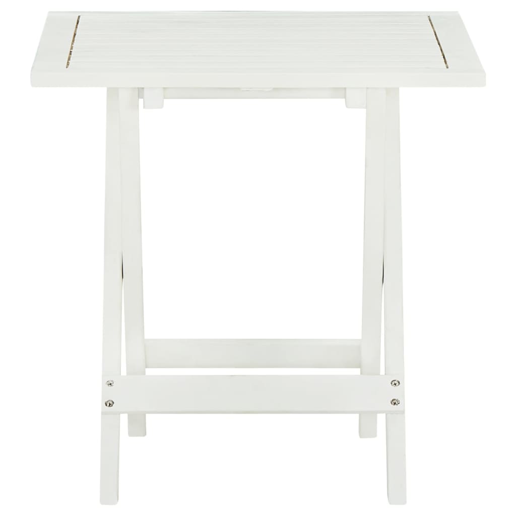 vidaXL Bistro stol bijeli 46 x 46 x 47 cm masivno bagremovo drvo