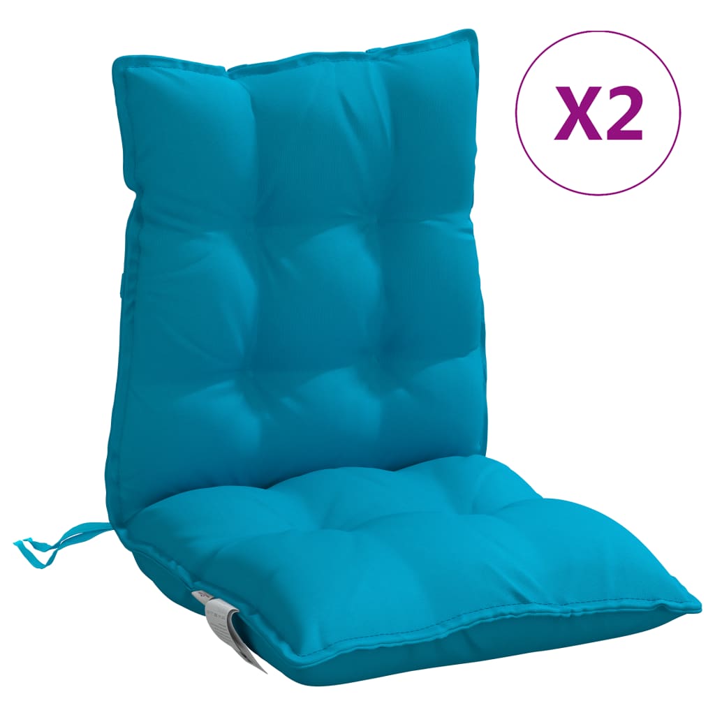 vidaXL Jastuci za stolicu s niskim naslonom 2 kom svjetloplavi tkanina
