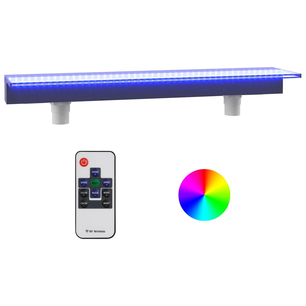 vidaXL Prelijevajući vodopad s RGB LED svjetlima akrilni 108 cm