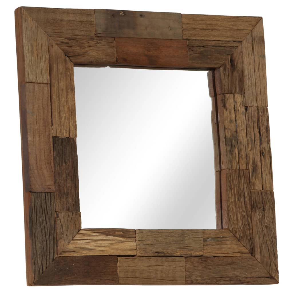 vidaXL Ogledalo od masivnog obnovljenog drva 50 x 50 cm