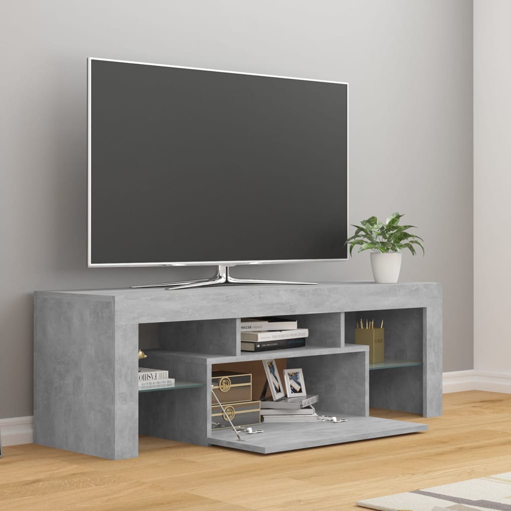 vidaXL TV ormarić s LED svjetlima siva boja betona 120 x 35 x 40 cm