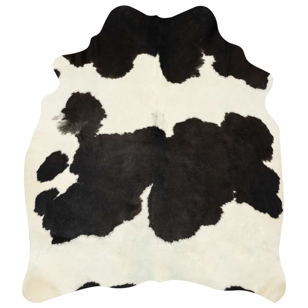 vidaXL Tepih od prave kravlje kože 150 x 170 cm crno-bijeli