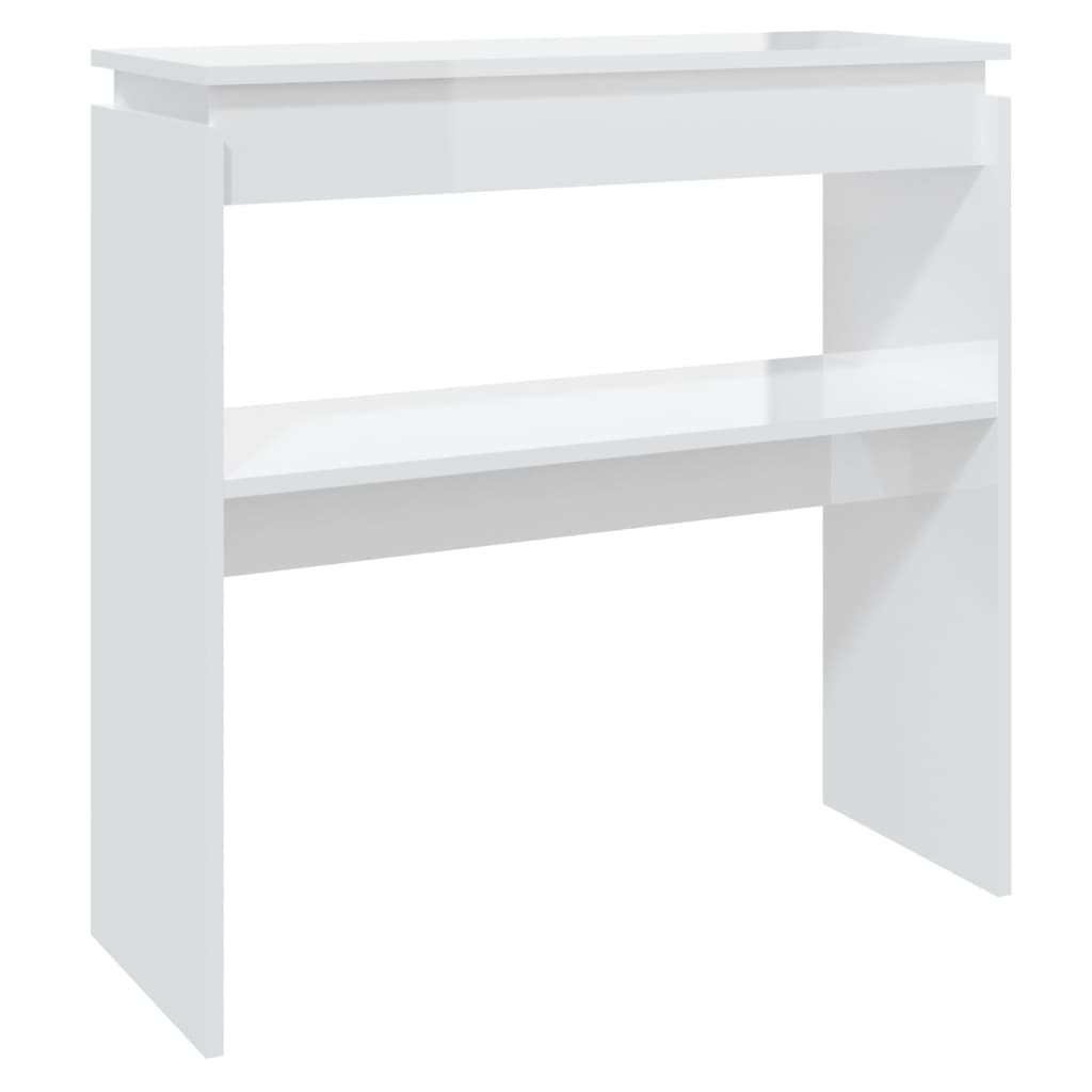 vidaXL Konzolni stol visoki sjaj bijeli 80 x 30 x 80 cm od iverice