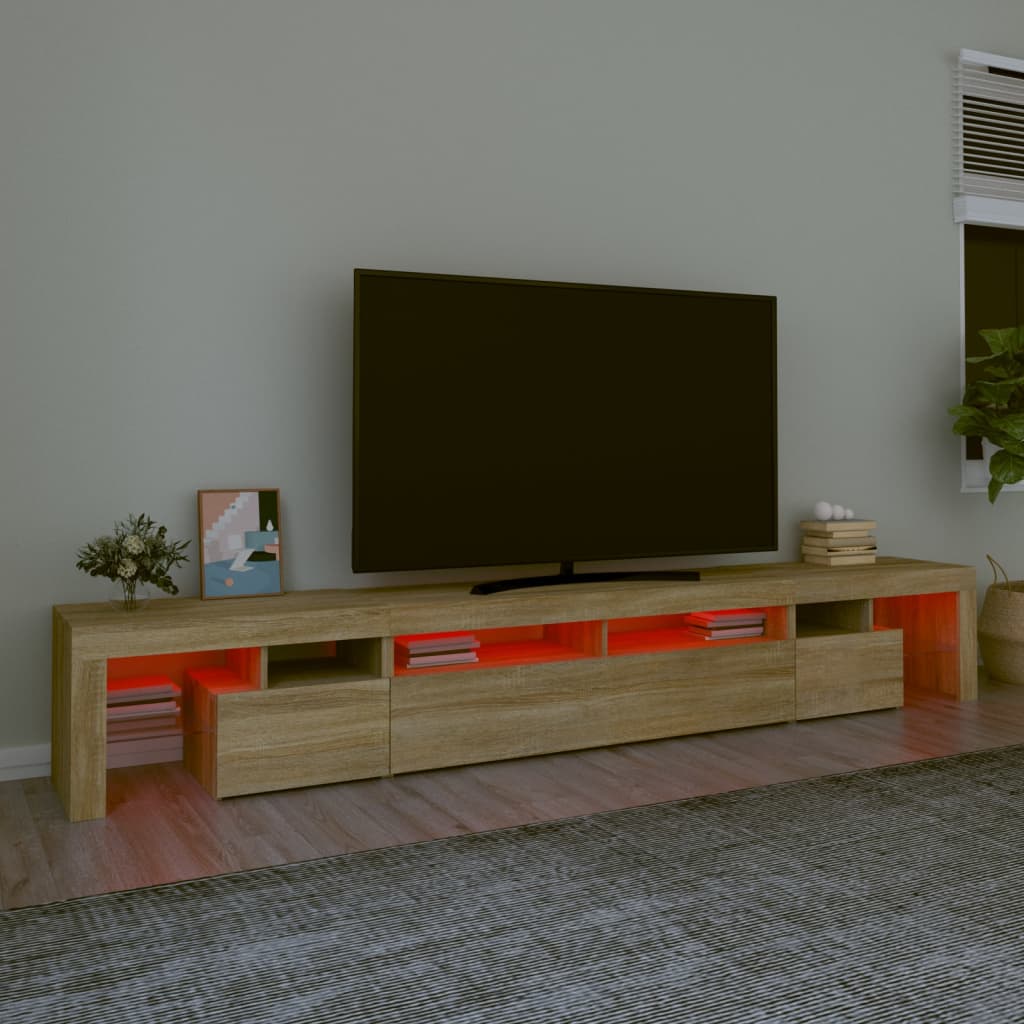 vidaXL TV ormarić s LED svjetlima boja hrasta sonome 260x36,5x40 cm